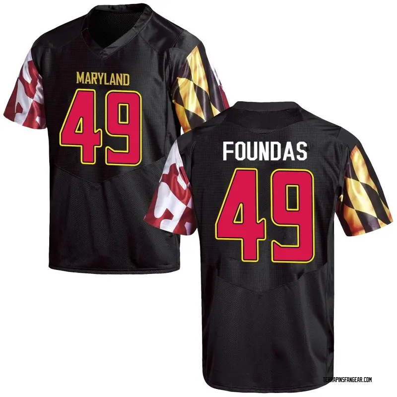 Replica Men's Mason Foundas Maryland Terrapins Black Football College Jersey